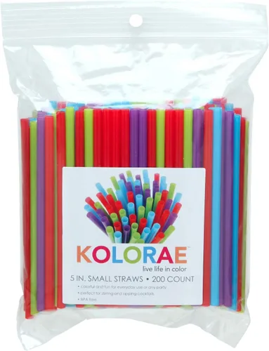 Vista 2 de KOLORAE Pajitas para beber de 5 pulgadas – Pajitas coloridas y divertidas para uso diario, perfectas para estirar y beber café y cócteles