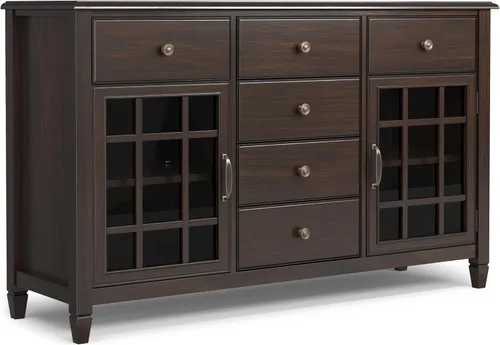 Vista 20 de SIMPLIHOME Connaught - Armario de madera maciza de 60 pulgadas de ancho, color negro