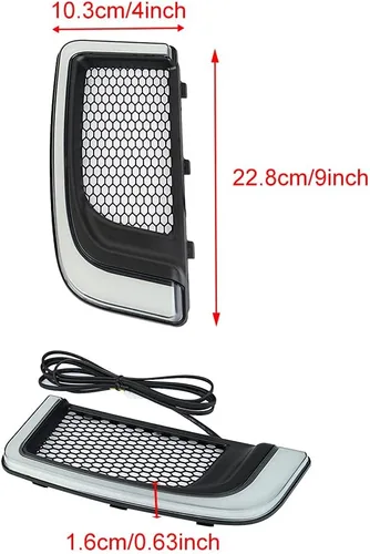 Vista 5 de Luces de ventilación Road Glide, intermitentes, circulación diurna, luces laterales para motocicletas 2015-2020 (negro)