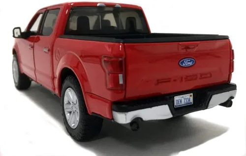 Vista 5 de 2019 Ford F-150 Lariat Crew Cab Pickup Truck Rojo 1/24-1/27 Modelo de automóvil fundido a presión por Motormax 79363
