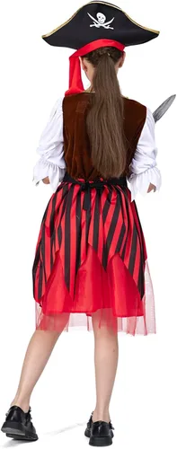 Vista 6 de Pirate Costume for Girls Role Play Set Dress-up Costumes- Sea Buccaneer Costume Dress up