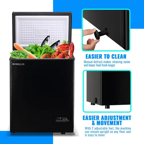 Vista 7 de Mini Congelador de Cofre Compacto Máquina de Congelación Profunda con Control Electrónico de Temperatura (Preciso a 1 ℉) Congelador Pequeño