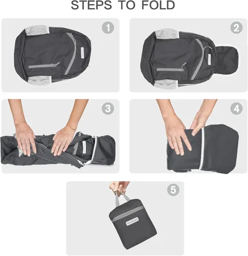 Vista 5 de Mochila impermeable plegable 35L para viajes de deportes al aire libre dentro del compartimento de ropa mojada plegable para múltiples