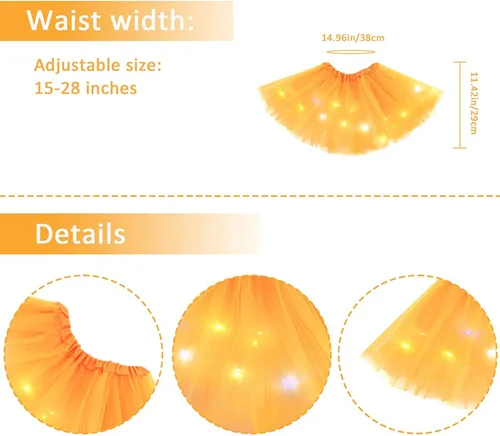 Vista 3 de Aohhy 2-8 Years Baby Girls Light Up LED Tutu Skirt Fairy tutu Kid Fancy Party Costume Ballet Layered Dress