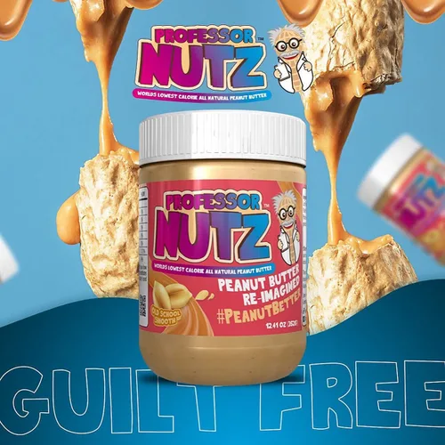 Vista 6 de Professor Nutz Mantequilla de maní orgánica, baja en calorías, mantequilla de nuez, mantequilla de maní natural, fibra natural, maní saludable, gran