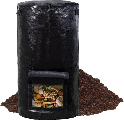 Vista 7 de MyLifeUNIT Contenedores de compostaje para exteriores, contenedor de compostaje para jardín exterior, bolsa de basura reutilizable para jardín, 34