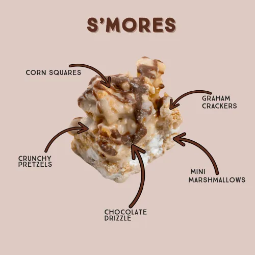 Vista 5 de Chunk Nibbles S'mores Snack Clusters - Golosinas inspiradas en fogatas con malvaviscos, galletas Graham, pretzels y chocolate, lote pequeño, hecho a