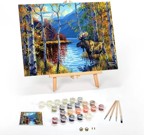 Vista 26 de Ledgebay Kit de Pintura por Números DIY para Adultos, Lienzo Enmarcado para Principiantes a Avanzados, Kit de Pintura por Números, los Kits Incluyen