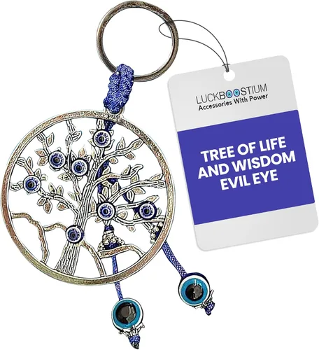 Vista 9 de LUCKBOOSTIUM Evil Eye Keychain & Protection, Evil Eye Car Hanging Ornament, Rear View Mirror Accessories, Home Decor Campanas en cadena Piscis