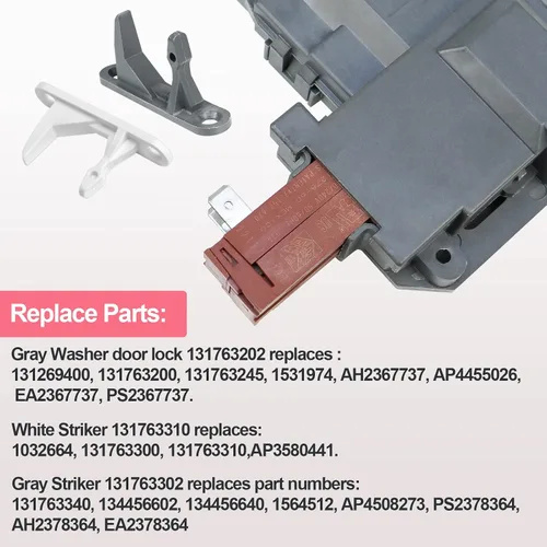 Vista 6 de Actualización 131763256 1317632 para lavadora Frigidaire Affinity Cerradura de puerta de carga frontal Lavadora Parte de reemplazo 131763202