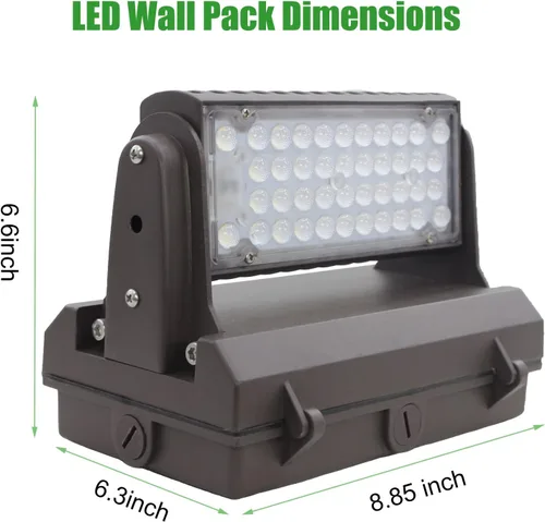 Vista 7 de Paquete de luz LED giratoria de pared con fotocélula del anochecer al amanecer, 80W 11200LM 400-600W HPS/HID Equiv., 5000K luz diurna ETL