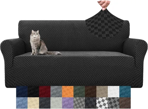 Vista 38 de YEMYHOM Funda para sofá con diseño jacquard de alta elasticidad, funda para silla de sala de estar, a prueba de mascotas, perros y gatos