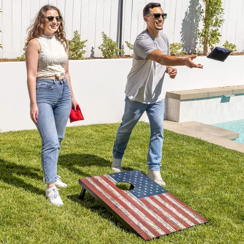 Vista 6 de GoSports Portable Cornhole Sets- Includes 2 Boards, 8 Bean Bags, Carry Case