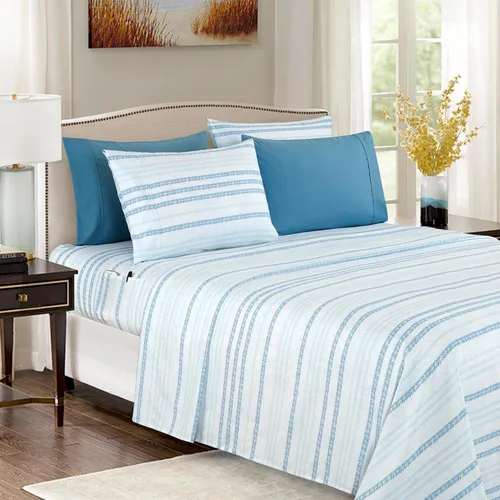 Vista 26 de Elegant Comfort - Juego de sábanas de 4 piezas, microfibra de 1500 hilos de calidad egipcia de lujo resistente a las arrugas, rayas estilo damasco