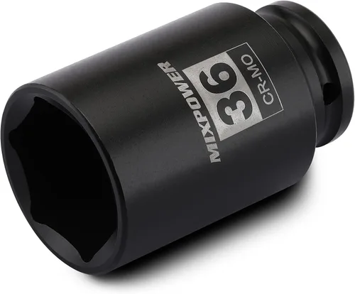Vista 17 de Zócalo de impacto poco profundo de 1/2", CR-MO, 1-1/4", 6 puntos, diseño de esquina de radio, tuerca de eje de grado de impacto para fácil extracción