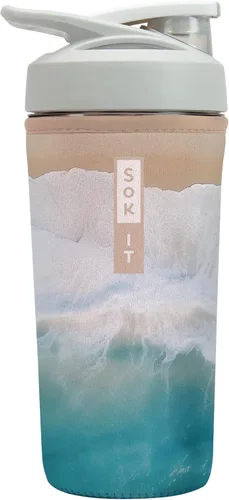 Vista 57 de Sok It BotlSok Botella Mezcladora de Proteínas con Funda Aislante de Neopreno (Floral Abstracto, Se Ajusta a Mezcladoras de 24oz)
