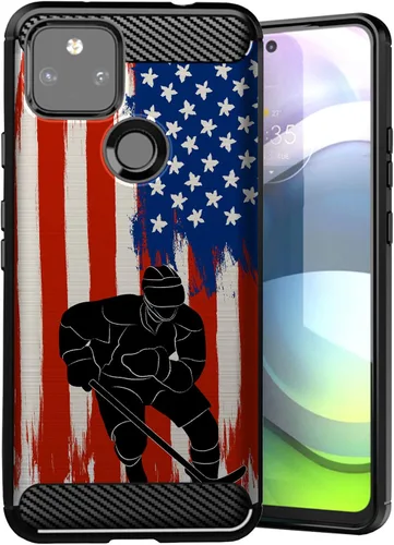 Vista 8 de CasesOnDeck - Funda compatible con Google Pixel 5A (2021) / Pixel 5A 5G, funda delgada de fibra de carbono TPU para acentuar arañazos y caídas, tema