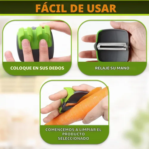 Vista 5 de Pelador de palma para verduras con cuchillas de acero inoxidable de doble
