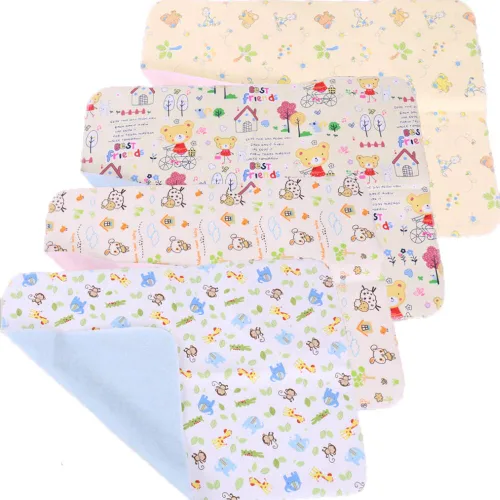 Vista 13 de 3 piezas Paquete Monvecle Almohadillas Cambiadoras de Pañal de Algodón para Bebé Impermeables Lavables Revestimientos de Pañales