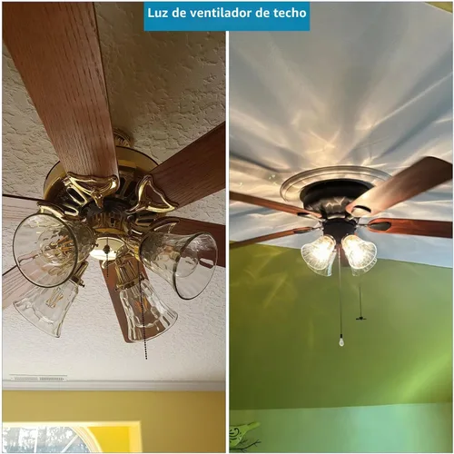Vista 5 de Skelang 4 piezas de pantalla de luz para ventilador de techo, pantalla de lámpara de labios, repuesto de globos con forma de campana, martillado