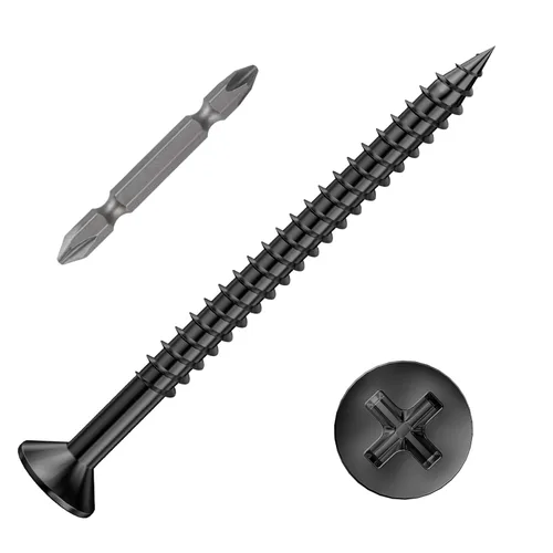 Vista 39 de Wensilon # 4X1 (460PCS) Tornillo de madera negro de cabeza plana 3X25, cabeza plana autorroscante de metal rápido