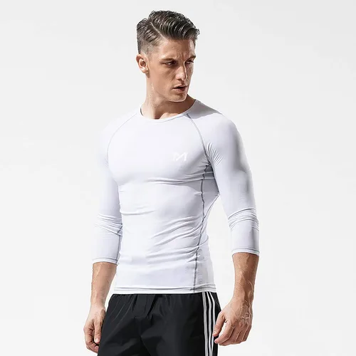 Vista 5 de MEETYOO Camisa de compresión de manga larga para hombre