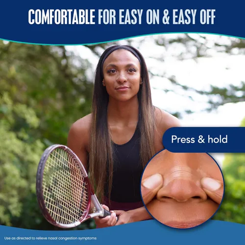 Vista 13 de Breathe Right Tiras nasales transparentes grandes, 30 unidades (el embalaje puede variar) Opens nose and increases nasal airflow, helps reduce
