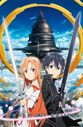Vista 9 de Trends International Sword Art Online - Póster de pared Key Art 1, 14.72 x 22.37 pulgadas, versión enmarcada de madera de granero