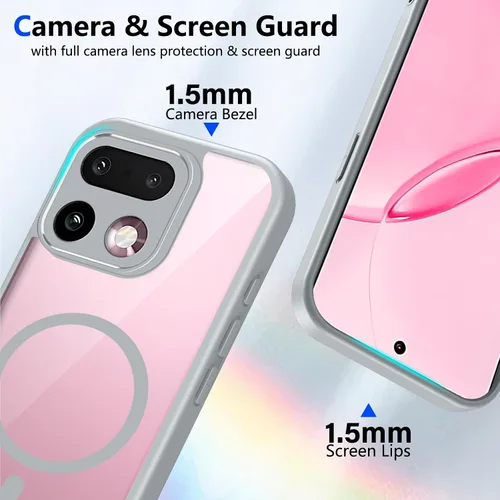 Vista 336 de Funda magnética transparente compatible con Xiaomi 17T, color negro 2 en 1 PC + TPU cubierta de teléfono a prueba de golpes, carcasa protectora