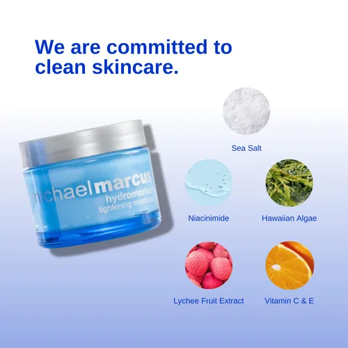 Vista 2 de michael marcus Hydromarine - Hidratante tensante – Crema facial hidratante para hombres y mujeres – Fórmula a base de plantas que apoya la firmeza
