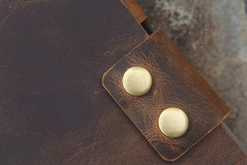 Vista 6 de Vintage retro A5 leather ring binder notebook cover/personalized leather refillable refill diary journal sketchbook - NA505WS