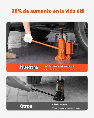 Vista 4 de VEVOR Gato de botella hidráulica de aire, 12 toneladas/26455 libras Gato hidráulico neumático para botella con rango de elevación de 10.43 a 19.88
