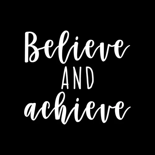 Vista 4 de Vinilo decorativo para pared – Believe and Achieve – 19.5 x 22.0 in – Moderno adhesivo con cita motivacional para dormitorio adolescente, habitación