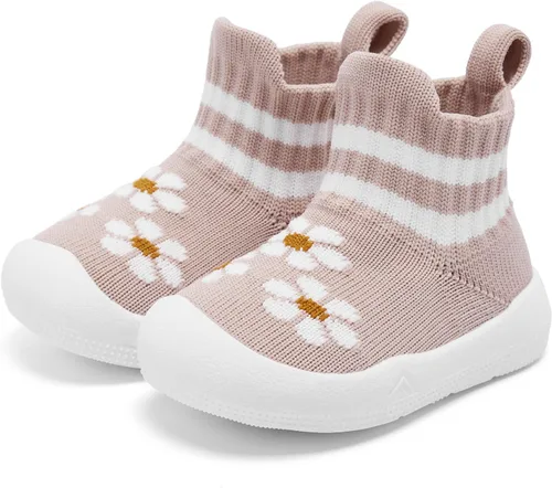 Vista 3 de Engtoy Baby Sock Shoes Baby Walking Shoes Infant Non-Slip Breathable Slippers with Soft Rubber Sole Baby Boys Girls Slip On Sneakers