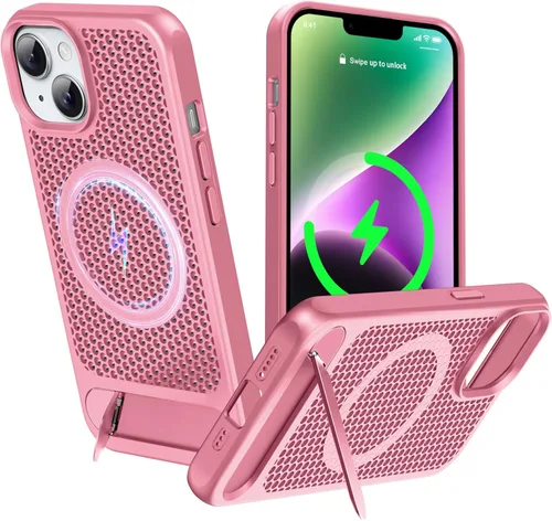 Vista 78 de Funda magnética de disipación de calor para iPhone 13 Pro Max, para MagSafe, protección contra caídas Coolingf, funda con función atril ajustable