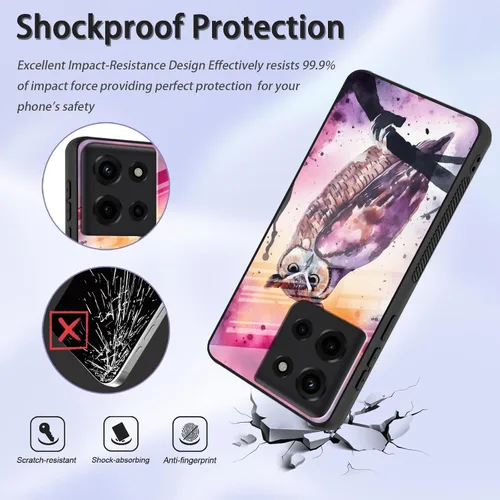 Vista 74 de Funda para Motorola Moto Edge 2022, cubierta trasera de vidrio templado con protector de pantalla, funda protectora a prueba de golpes para Motorola