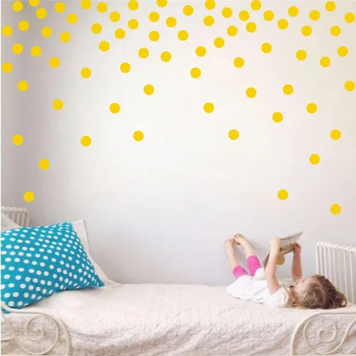 Vista 8 de Adhesivos decorativos de vinilo para pared, diseño de círculos de lunares, fácil de despegar y pegar, adhesivos decorativos extraíbles para Verde
