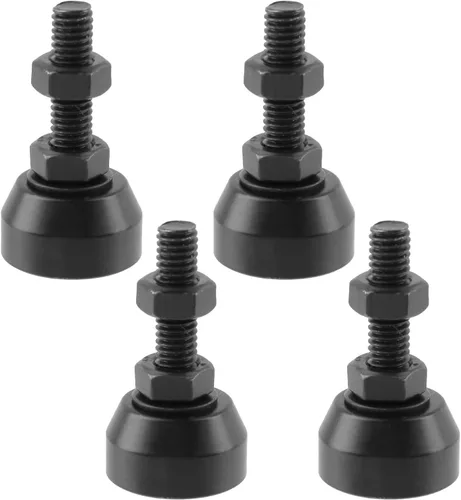 Vista 10 de Antrader 4pcs M8x50mm Ajustable Muebles Glides Antideslizante Nylon Reforzado Base Redonda 4.449 in Pie de nivelación