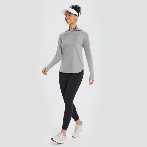 Vista 7 de baleaf Camiseta de protección solar con capucha para mujer, con protección solar UPF 50+, manga larga, protección UV, protección contra erupciones