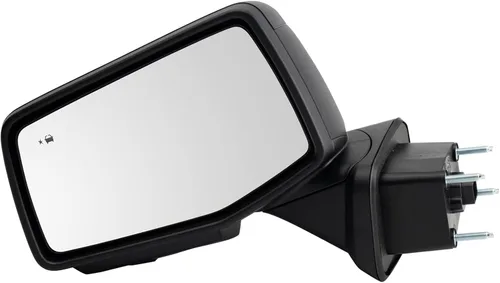 Vista 50 de TRQ Espejo plegable con calefacción eléctrica del lado del conductor con indicador de punto ciego pintura a juego negro liso compatible con Kia
