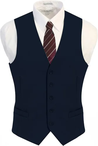 Vista 2 de Gioberti Chaleco de traje formal para hombre apto para negocios o vestido casual