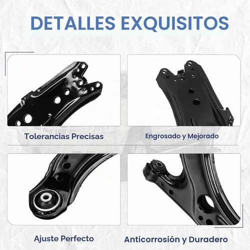 Vista 4 de Brazos de control delantero inferior con rótulas, articulaciones finales de barra estabilizadora, tirantes Kit de suspensión para Beetle 2001-2010