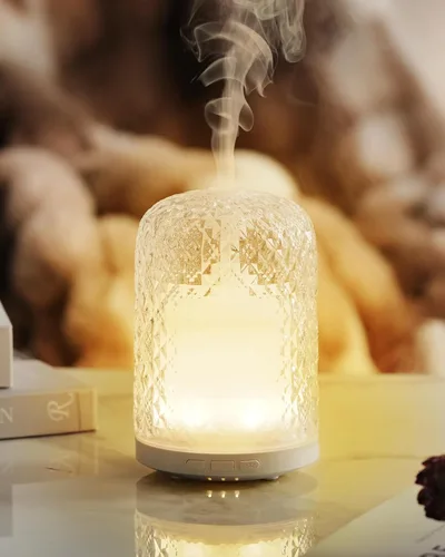 Vista 9 de Onaboviva Difusor de Aceites Esenciales – Difusor de Aromaterapia Ultrasónico de 2.4MHz, Luz Nocturna para la Salud, Temporizador y Apagado