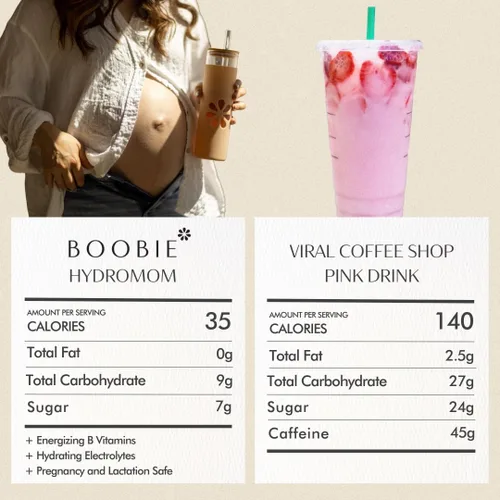 Vista 7 de Boobie Hydromom Mezcla de bebida de superalimento con electrolitos, Limonada de frambuesa azul Refrescante impulso de energía e hidratación
