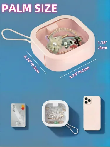 Vista 3 de Organizador de cintas para el cabello, pequeño organizador portátil para ligas para el cabello, se puede colgar en la pared, para accesorios