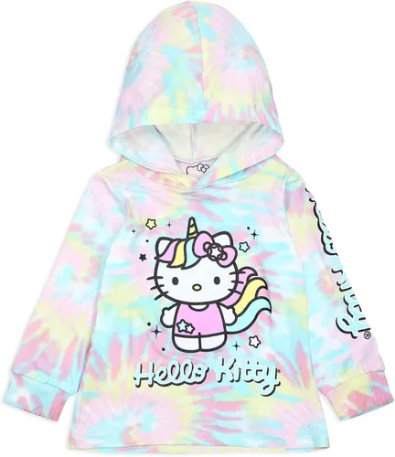 Vista 2 de Hello Kitty Conjunto de sudadera con capucha y pantalón deportivo para niñas, niños pequeños y pequeños, multicolor