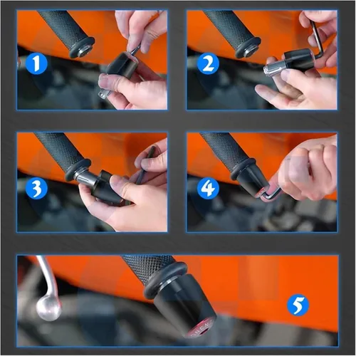 Vista 3 de Motorcycle Motorcycle 7/8" 22MM Handlebar Hand Grips Handle Bar End Cap for Suzuki V-Strom 650/XT 1000/XT 1050XT VStrom DL650 DL1000 DL250 Handle