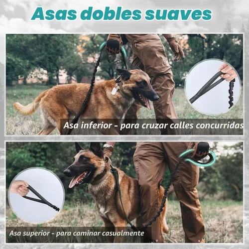 Vista 2 de rabbitgoo Correa táctica para perro, correa elástica de entrenamiento
