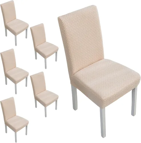 Vista 39 de Fundas elásticas para sillas de comedor, fundas de asiento para sillas de comedor, juego de 4/6 fundas para sillas de cocina para el hogar, hotel