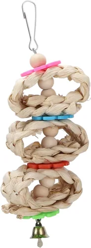 Vista 8 de Bird Cage Toys Set with Wooden Chewing Accessories Includes 8 pieces, Safe natural wood, Multilayer entertainment, Easy to install